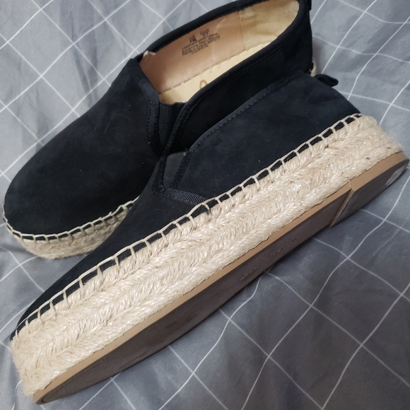 Sam Edelman Carrin Black Suede Platform Espadrilles Slip On - Picture 5 of 8